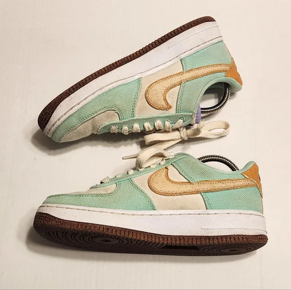 Nike Air Force 1 Low Happy Pineapple Canvas Sneakers Green Size 6 - Picture 2 of 11